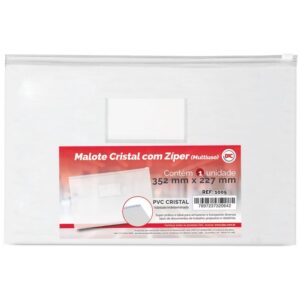 Pasta Malote Cristal C/Ziper 352X227MM - Imagem 1