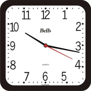Relogio de Parede Quadrado Preto 21,3CM. - Imagem 1