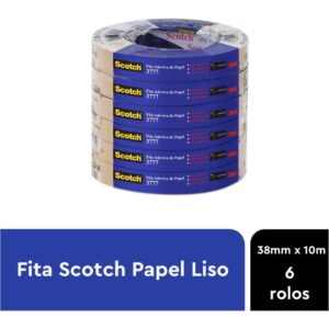 Fita para Empacotamento Papel Liso 3777 38MMX10M Marr. - Imagem 6