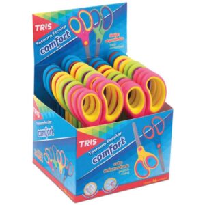 Tesoura Escolar Tris Comfort 15CM Emborrachada - Imagem 1
