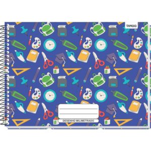Caderno Desenho Milimetrado Decorado 48FLS.UNIV Espiral Cd - Imagem 2
