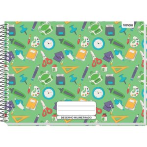 Caderno Desenho Milimetrado Decorado 48FLS.UNIV Espiral Cd - Imagem 3