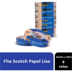 Fita para Empacotamento Papel Liso 3777 24MMX50M Marr. - Imagem 5