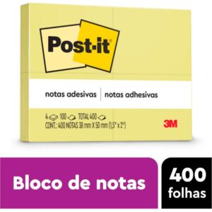 Bloco de Recado Post-It 653 Amarelo 38X50MM C/100FLS - Imagem 4