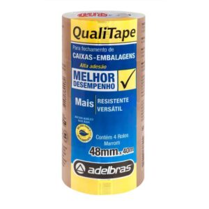 Fita para Empacotamento Qualitape 48MMX40M. Marrom - Imagem 1