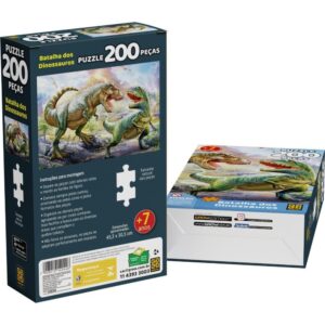 Quebra-Cabeca Cartonado Batalha dos Dinossauros 200PCS - Imagem 3