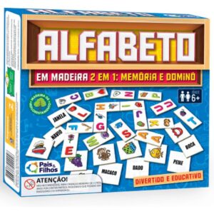 Brinquedo Pedagogico Madeira Alfabeto Domino e Memoria - Imagem 9