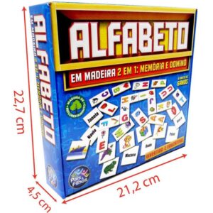 Brinquedo Pedagogico Madeira Alfabeto Domino e Memoria - Imagem 2