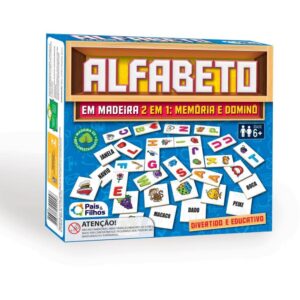 Brinquedo Pedagogico Madeira Alfabeto Domino e Memoria - Imagem 5