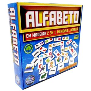 Brinquedo Pedagogico Madeira Alfabeto Domino e Memoria - Imagem 6