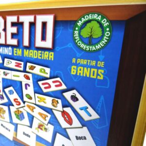 Brinquedo Pedagogico Madeira Alfabeto Domino e Memoria - Imagem 8