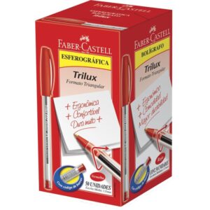 Caneta Esferografica Trilux Ponta Media Vermelha - Imagem 1