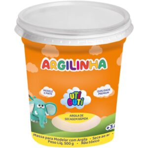 Massa para Modelar Utiguti Argilinha Branca 500G. - Imagem 1