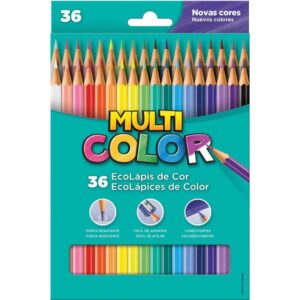 Lapis de Cor Sextavado Multicolor Super Eco 36CORES - Imagem 1