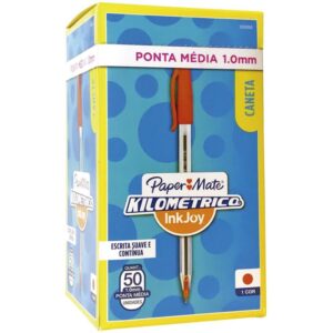 Caneta Esferografica Kilometrica 100 Media Vermelha - Imagem 1