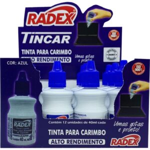 Tinta para Carimbo 40ML Azul - Imagem 1