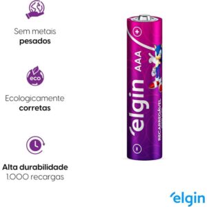 Pilha Recarregavel Palito Aaa 900MAH 1.2V - Imagem 4