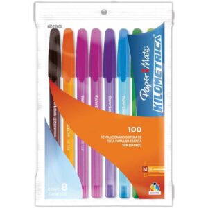 Caneta Esferografica Kilometrica 100 Colorz 8CORES - Imagem 1