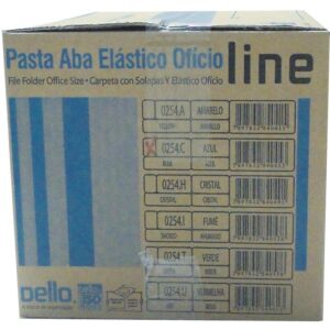 Pasta Aba Elastica Plastica Oficio Azul Delloline - Imagem 2