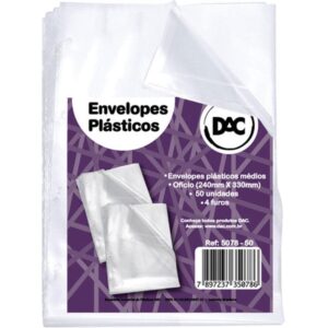 Envelope Plastico Oficio 4FUROS Medio 0,10MM - Imagem 1