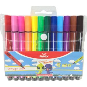 Caneta Hidrografica Jumbo Triangular 12 Cores - Imagem 1