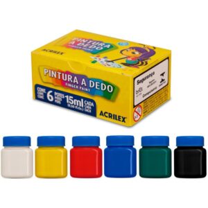 Tinta Pintura a Dedo 06 Cores 15ML - Imagem 1