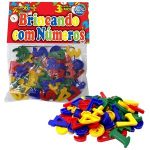 Brinquedo Pedagogico Brincando com Numeros 56 Pcs - Imagem 1