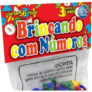 Brinquedo Pedagogico Brincando com Numeros 56 Pcs - Imagem 6