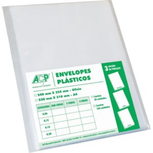 Envelope Plastico Oficio 4FUROS Fino 0,06MM - Imagem 1