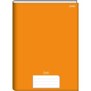 Caderno Brochura 1/4 Capa Dura Stiff 96FLS. Laranja - Imagem 1