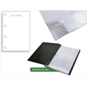 Envelope Plastico Oficio 4FUROS Medio 0,12MM - Imagem 1