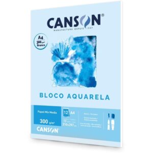 Bloco para Educacao Artistica Aquarela Branco A4 300G 12F - Imagem 2