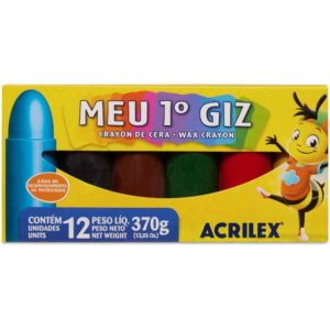Giz de Cera Jumbo 12 Cores Meu 1 Giz de Cera - Imagem 1