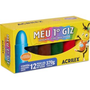 Giz de Cera Jumbo 12 Cores Meu 1 Giz de Cera - Imagem 2