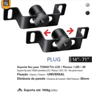 Suporte para TV Fixo LED/LCD/Plasma ate 84POL. - Imagem 2