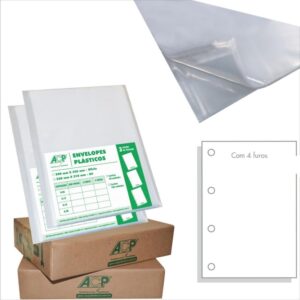 Envelope Plastico Oficio 4FURO Extra Grosso 0,20 - Imagem 1