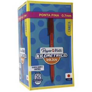 Caneta Esferografica Kilometrica 100 Fina Vermelha - Imagem 1