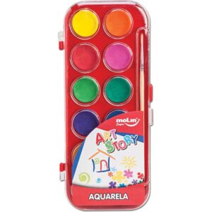 Aquarela Escolar Art Story 12 Cores + Pincel - Imagem 1
