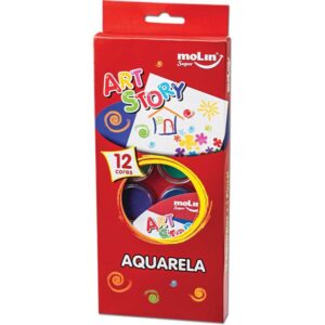 Aquarela Escolar Art Story 12 Cores + Pincel - Imagem 2