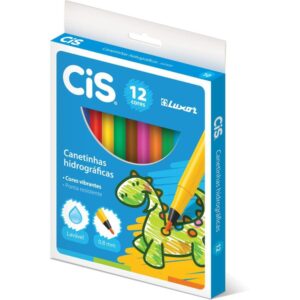 Caneta Hidrografica Cis Luxor 12 Cores - Imagem 1