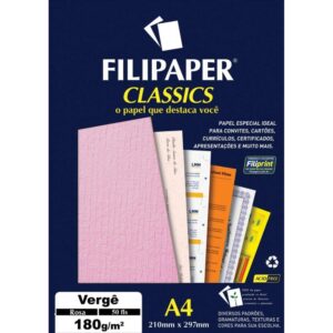 Papel A4 Verge Rosa 180G. - Imagem 1