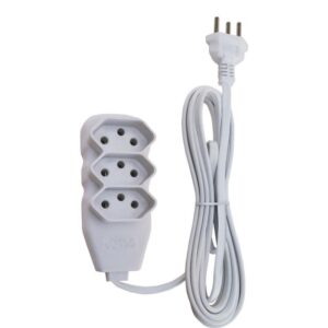 Extensao Eletrica Tripolar 3M 3 Tomadas Slim Br - Imagem 1