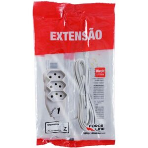Extensao Eletrica Tripolar 3M 3 Tomadas Slim Br - Imagem 2
