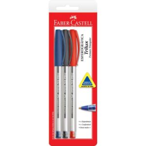 Caneta Esferografica Trilux 1.0MM Ct.c/3 Cores - Imagem 1