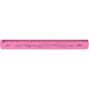 Regua Mole Neon Flexivel 30CM. Rosa - Imagem 1