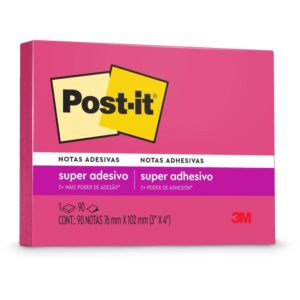 Bloco de Recado Post-It 76X102MM Rosa 90FLS. - Imagem 1