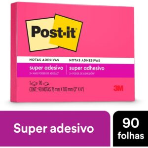 Bloco de Recado Post-It 76X102MM Rosa 90FLS. - Imagem 2