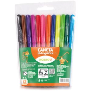 Caneta Hidrografica Leo e Leo 12 Cores - Imagem 1