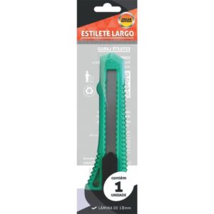 Estilete Largo Plastico 18MM Cores Sort. - Imagem 2