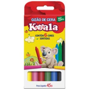 Giz de Cera Jumbo 06 Cores Koala - Imagem 1